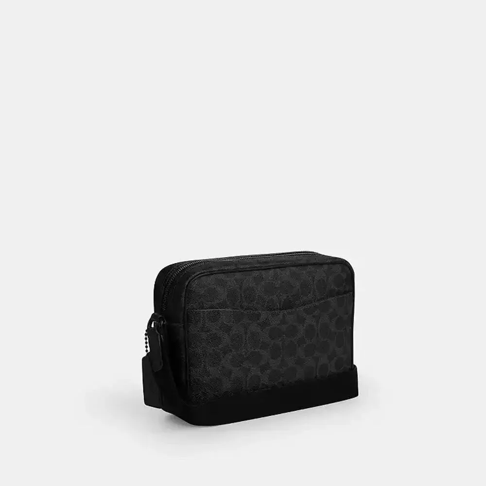 NWT Coach Colton Crossbody Bag 25 Signature Canvas CES85 BLACK SIGNATURE